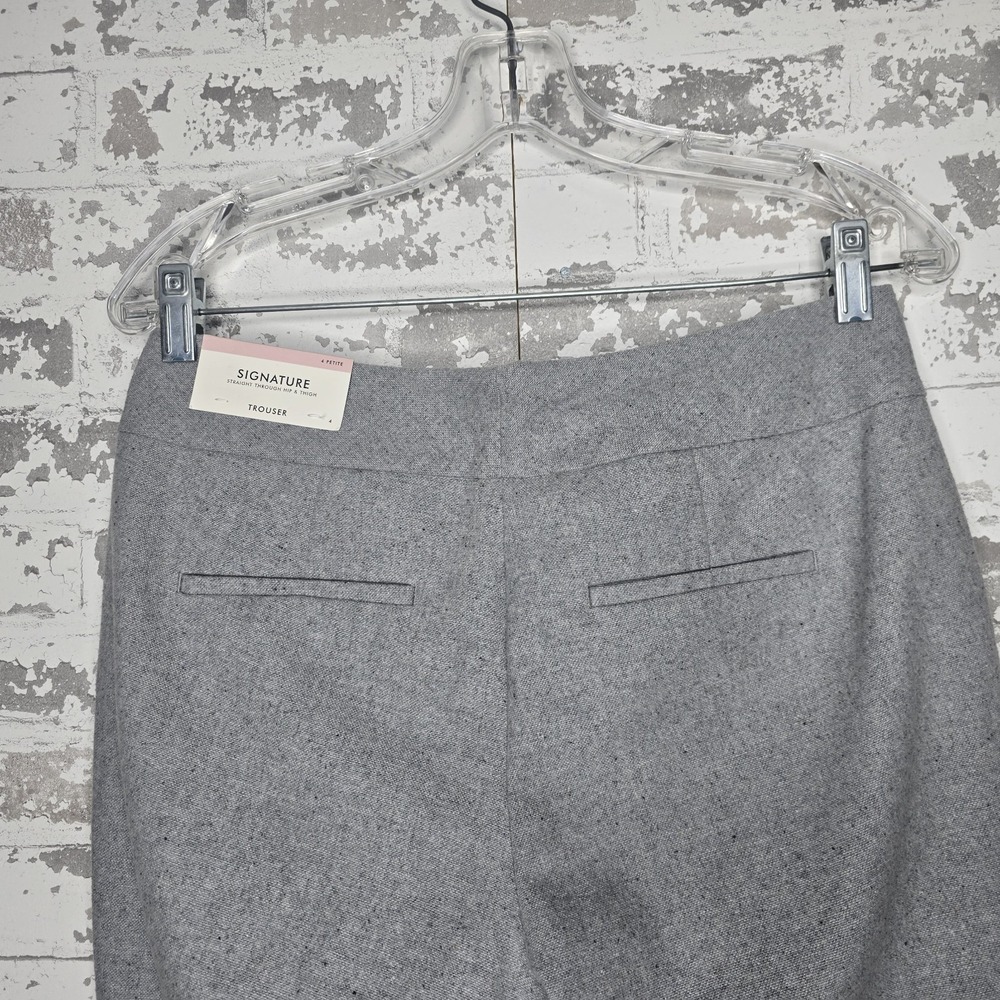 NEW Ann Taylor Dress Pants Womens 4 Petite Gray Wool Blend Lined Trouser Preppy - Picture 6 of 13